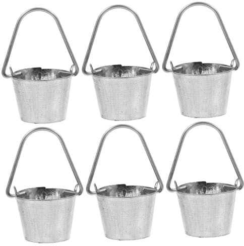 POPETPOP Realistic Miniature Bucket Model for Gardening Cooking Doll House Size Buckets