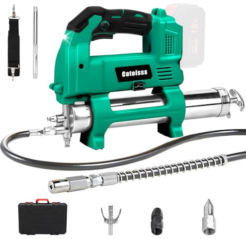 Catolsss Pistolet à graisse sans fil pour batterie Makita 18 V, tuyau haute pression de 100 cm, 12000 PSI, pression électrique, pour camions, fermes, construction et bricolage (sans batterie)