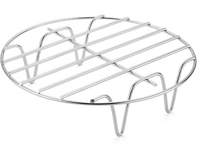 Wire Rack for Baking - Round Grill Tray, Stainless Steel Roasting Grid | 6 7 8 Inch Cooling Grate, Oven Safe BBQ Rack for Chicken Wings, Pork Belly, Baked Broccoli, Vegetables, Picnic Meal Prep
