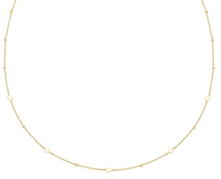 ANIA HAIE Damen Halskette CHILL VOYAGER Disc Station N aus 925 Sterling Silber, verziert mit 10 Silberperlen, Länge: 40,5 cm + 5 cm Verlängerung, inkl. Geschenkverpackung
