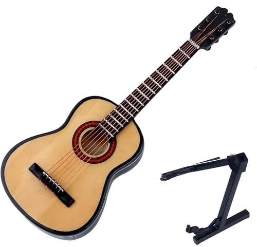Praktische Handgemachte Holz Kleine Gitarrenschmuck Holztextur Für Tabletop Showcases Regale Schreibtische Und Kollektionen Desktop Gitarrenmodell Mit Tuning Stiften