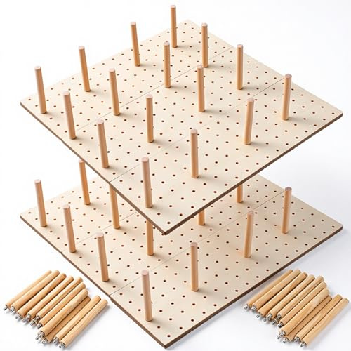 IANFAN 6 organizadores de cajones de tablero de clavijas de madera con 48 clavijas, organizador de estante de cajón de tablero de clavijas de madera, organizadores de cajones con clavijas ajustables