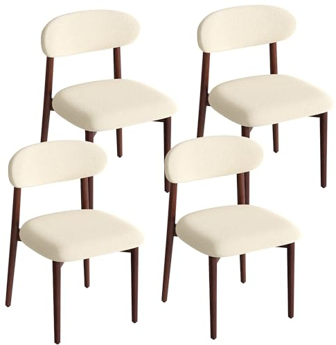 YUUIJOAA Küchenstühle 4er Set,Stühle Esszimmer,Dining Chair mit Fester Rückenlehne für den Essbereich im Landhausstil,Belastung 136kg(BEIGE)