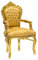 Way Home Store Sessel Barock Stil Französisch Luigi XVI mit Armlehnen Gold / Gold