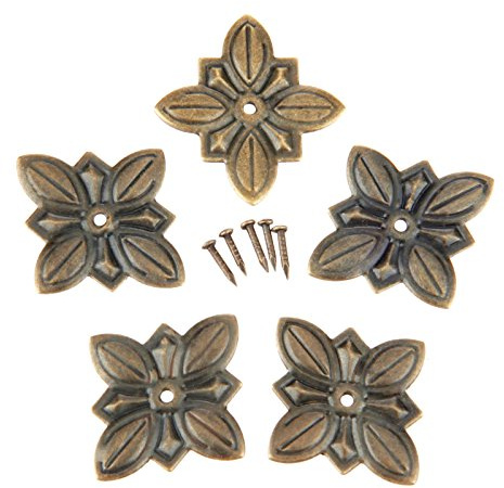 dophee 50Pcs 1.18''x1.06'' Vintage Upholstery Nails Jewelry Box Sofa Furniture Door DIY Decorative Tack Stud