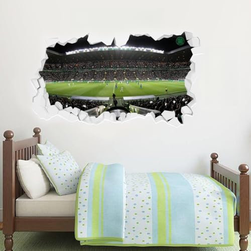 Beautiful Game Celtic Football Club Stadium Broken Wall Mural Sticker (90cm x 60cm)