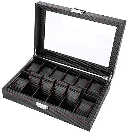 YUYTE Caja de Relojes, 10 Grids Caja de Almacenamiento de Relojes Cuero de Pu, Estuche de Joyeria para Organizadora y Exhibición