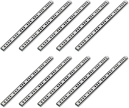 Mdurian 10 x 14 Schwerlast 17mm Hoch Schubladenschienen Teilauszug Rollenauszug Teleskopschiene Kugelführung 342mm Länge Küche Kabinett Schreibtisch Kapazität