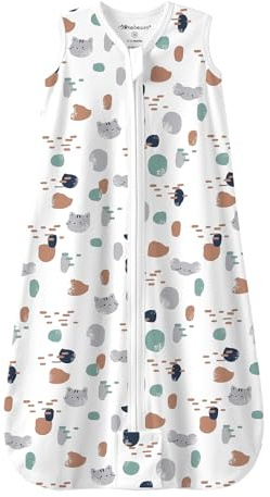 Mosebears Baby Summer Sleeping Bag 0.5 Tog 0-6 Months Cotton Breathable Baby Wearable Blanket