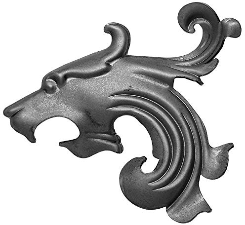 UHRIG Schmiedeeisen Löwe links, Ornament aus Stahl geschmiedet, für Fenstergitter, Zaun, Möbel, Garten Deko usw.