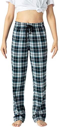 AIRIKE Femmes Pantalons Longs Coton Doux Bas de Pyjama Chaud Vêtements de Nuit à Carreaux No.3756 L