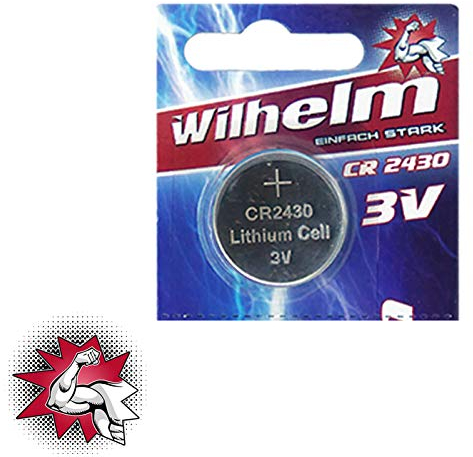 1 x CR2430 WILHELM Lithium Knopfzelle 3V 270mAh ø24,3x3,0mm Batterie DL 2430