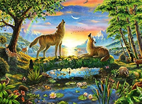 Ravensburger Great Outdoors Puzzle Series - Wolf Harmony 300 Teile Puzzle für Erwachsene - 82053 - Jedes Stück ist ein Unikat, Softclick-Technologie bedeutet, dass Teile perfekt zusammenpassen
