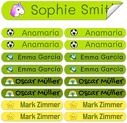 50 Etiketten um Gegenstände zu markieren, 6 x 1 cm. Aufkleber für Bücher und Schulmaterial für Kindergärten und Schulen beschriften (Fairy)