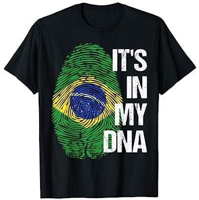 Brasilien Flagge DNA Wurzeln Erbe Stolz Brasil Fan Trikot T-Shirt