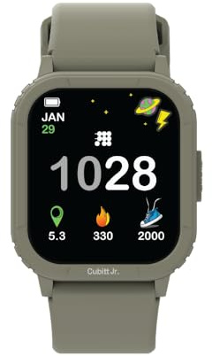 Cubitt Jr. Smartwatch Fitness Tracker for Kids and Teens with Games, Step Counter, Sleep Monitor, Heart Rate Monitor, Calculator, Activity Tracking, 1.75 AMOLED Touchscreen, Waterproof – Forest Green