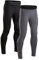 DANISH ENDURANCE Men's Compression Long Tights XL Multicolor (1x Black, 1x Grey) 2-Pack