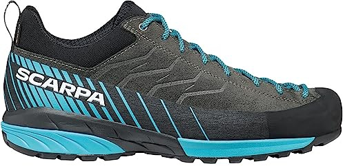 Scarpa M Mescalito GTX Grau - Gore-Tex Wasserdichter Leichter Herren Zustiegsschuh, Größe EU 43.5 - Farbe Shark - Azur