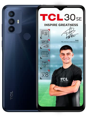 TCL 30 SE 128 Go - 6,52 Smartphone HD + avec NXTVision (Mediatak Helio G25, 4 Go / 128 Go MicroSD, Double sim, 50MP + 2MP + 2MP, 5000mAh Battery, Android 12) Bleu