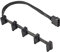 YieJoya Cable de alimentación IDE Molex de 4 pines a SATA trenzado de 15 pines, cable de alimentación grande de 4 pines macho a 5 x 15 pines SATA hembra, adaptador de alimentación para PC DIY