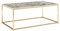 Wohnling Couchtisch 100x60x40 cm mit Marmor Optik Weiß/Gold, Wohnzimmertisch mit Metall-Gestell, Sofatisch Eckig Tisch Wohnzimmer, Beistelltisch
