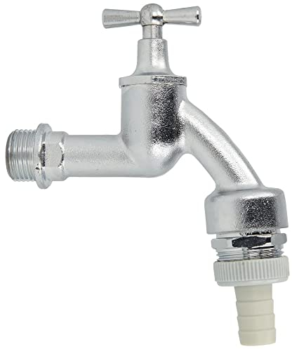 Auslaufventil Auslaufhahn 1/2 matt verchromt mit Rohrbelüftert DVGW