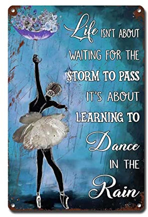 Ymyoo Metallschild – Balletttanz im Regen Wandkunstdruck für Zuhause, Restaurant oder Jugendzimmer – 20,3 x 30,5 cm