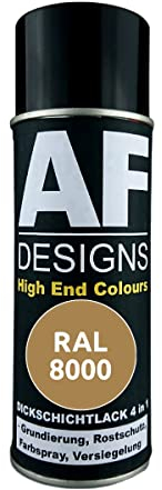 Alex Flittner Designs Rostschutzlack 4in1 RAL 8000 Grünbraun Metall Schutzlack Spray Rostschutzfarbe Sprühdose