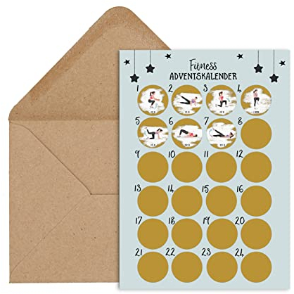 Nastami Postkarte zum RUBBELN Adventskalender zum RUBBELN (Fitness Frauen)