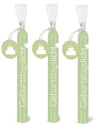 Colour-up Wünschelicht Geburtstagslicht 'softgrün' Kerzenset 3er Set - Bulla Design