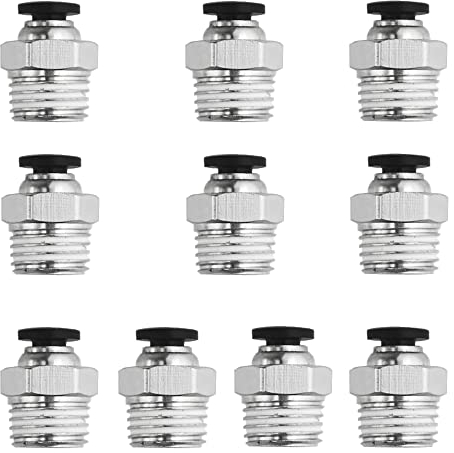 XINMEIWEN 10 Stück 1/4 Zoll NPT Außengewinde 4 mm pneumatische Push-to-Connect-Armaturen Luftarmaturen PC4-N2