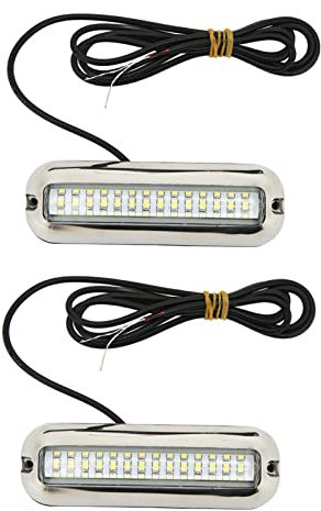 LED-Marine-Beleuchtung, 42 LEDs, Unterwasserlicht, LED, Boot, Licht, 10 – 30 V DC, Ablassstopfen, Licht für Boot, Yacht (blaues Licht)