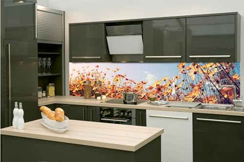 Dimex Küchenrückwand Folie Selbstklebend BLUMENWIESE 260 x 60 cm | Klebefolie - Dekofolie - Spritzschutz für Küche | Made in EU