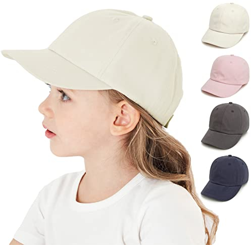 YANWANG Baby Kinder Solide Farbe Baseballkappen Einstellbare Baumwolle Sonnenhut für Kleinkind Jungen Mädchen(Beige,2-5Jahre)