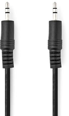NEDIS Câble audio stéréo | Fiche 3,5 mm | Fiche 3,5 mm | Nickelé | 5 m | Rond | Noir | Sac en plastique