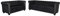 SKM Chesterfield-Sofas 2-Sitzer und 3-Sitzer Kunstleder Schwarz, Weight: 91.3 kg, 272249