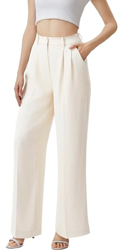 Sassy Zoey Hose mit weitem Bein für Damen, hohe Taille, mit Taschen, bequeme Arbeitshose für Damen, Large Kurze Schlauch