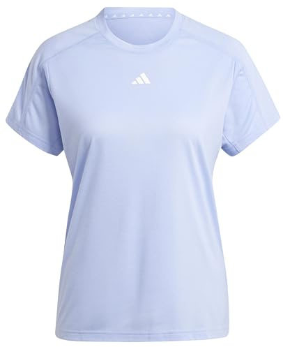 adidas Women's AEROREADY Train Essentials Minimal Branding Crewneck Tee, Blue Spark, XS