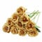 Nubry Artificial Silk Rose Flower Bouquet Lifelike Fake Rose for Wedding Home Party Decoration Event Gift 10pcs (Gold)