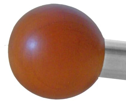 BASIT Endstück für Gardinenstange Ø 16mm Endkappe aus Holz Kugel E50 | Enkappe für Vorhangstange aus Holz in Edelstahloptik I verschiedene Designs I Gardinenstangenset zum zusammenstellen