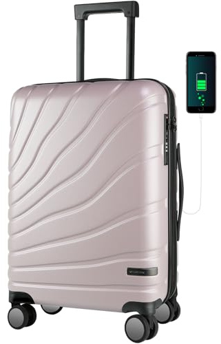 VANKEAN Rolling Laptop Bag Women Men, Travel Backpack with Wheels for Men Women, Wheeled Backpack Laptop Trolley Bag 20 Inch Waterproof Rolling Rucksack Suitcase Office Travel Business，Light Purple