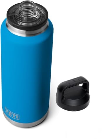 YETI Rambler - Botella de 1,304.1 g, aislada al vacío, acero inoxidable con tapa para beber, color azul ola grande