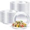 DAJAVE 200 Pack 7 Inch Plastic Plates Clear Plastic Dinner Plates Reusable Party Plates for Parties, Wedding, Birthday, Christmas, BBQ, Camping