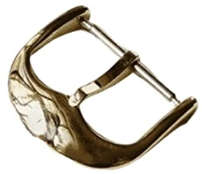 NIBOTT Uhr Schnalle mit Logo Fit for Rolex Edelstahl Männer und Damenuhr Zubehör Runde Pin Schnalle Verschluss Silber Goldene Schnalle(18mm Golden-Logo)