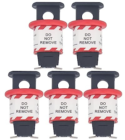 MCB Lockout Kit 5Pcs, Miniature Circuit Breaker Lockout Device for Push Button & Toggle Types, Industrial Grade Electrical Safety Device for Power Isolation, for Electricians & Facility Maintenance