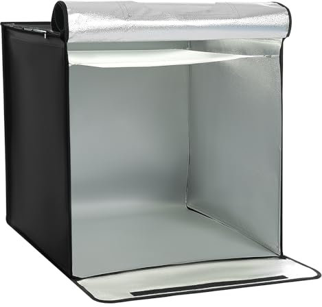 Levkitch 60 x 60 cm fotolåda fotostudioset ljuslåda ljuslåda ljuskub 35 W 5 000 K bärbart ljustält inkl. 6 färger bakgrunder för produktfotografering