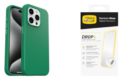 OtterBox Symmetry MagSafe Apple iPhone 15 Pro Green Juice - green with Premium Tempered Glass Protector