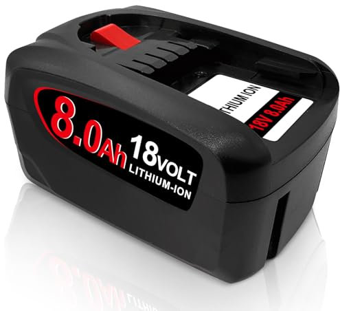 8000Ah Ersatz Akku für Bosch Akku 18V PBA, Kompatibel mit 18V Green Werkzeugen Haus und Garden System, Ersatz für Gardena18V, Kompatibel mit Bosch PBA PSB PSR