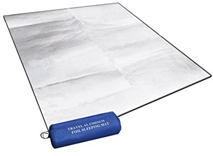 Campingmatte aus Aluminiumfolie, 200 x 140 cm, feuchtigkeitsbeständig, wärmeisoliert, Outdoor-Decke zum Schlafen, Picknickzelt, Strand, Camping, Isomatte, Isomatte, Camping-Isomatte, Zeltmatte