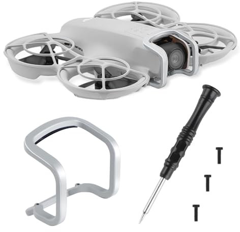 URHRHU Gimbal Bumper Guard para dji Neo Accesorios, Protector Anticolisión de Cardán de Aleación de Aluminio Cardán Lente Anti-Colisión Accesorios con 1 Destornillador y 3 Tornillos (Gris)